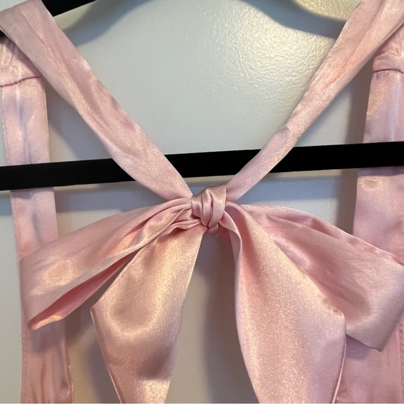 Vintage Knee Length Satin/Chiffon Light Pink Formal Dress - Picture 12 of 16